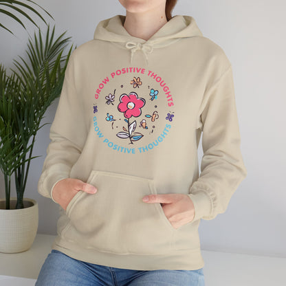 Grow Positive Thoughts (Adult Unisex Hooded Sweatshirt)