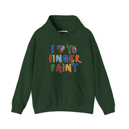 Matching Couple's Set -- I Love to Fingerpaint (Adult Unisex Hooded Sweatshirt)