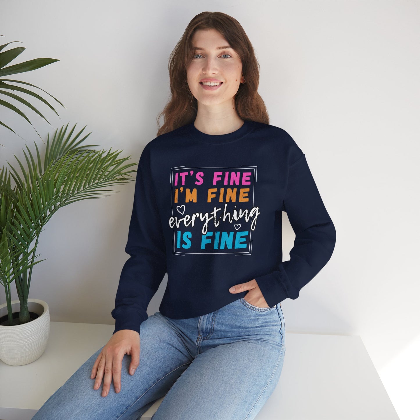 Everything Is Fine (Adult Unisex Crewneck Sweatshirt)