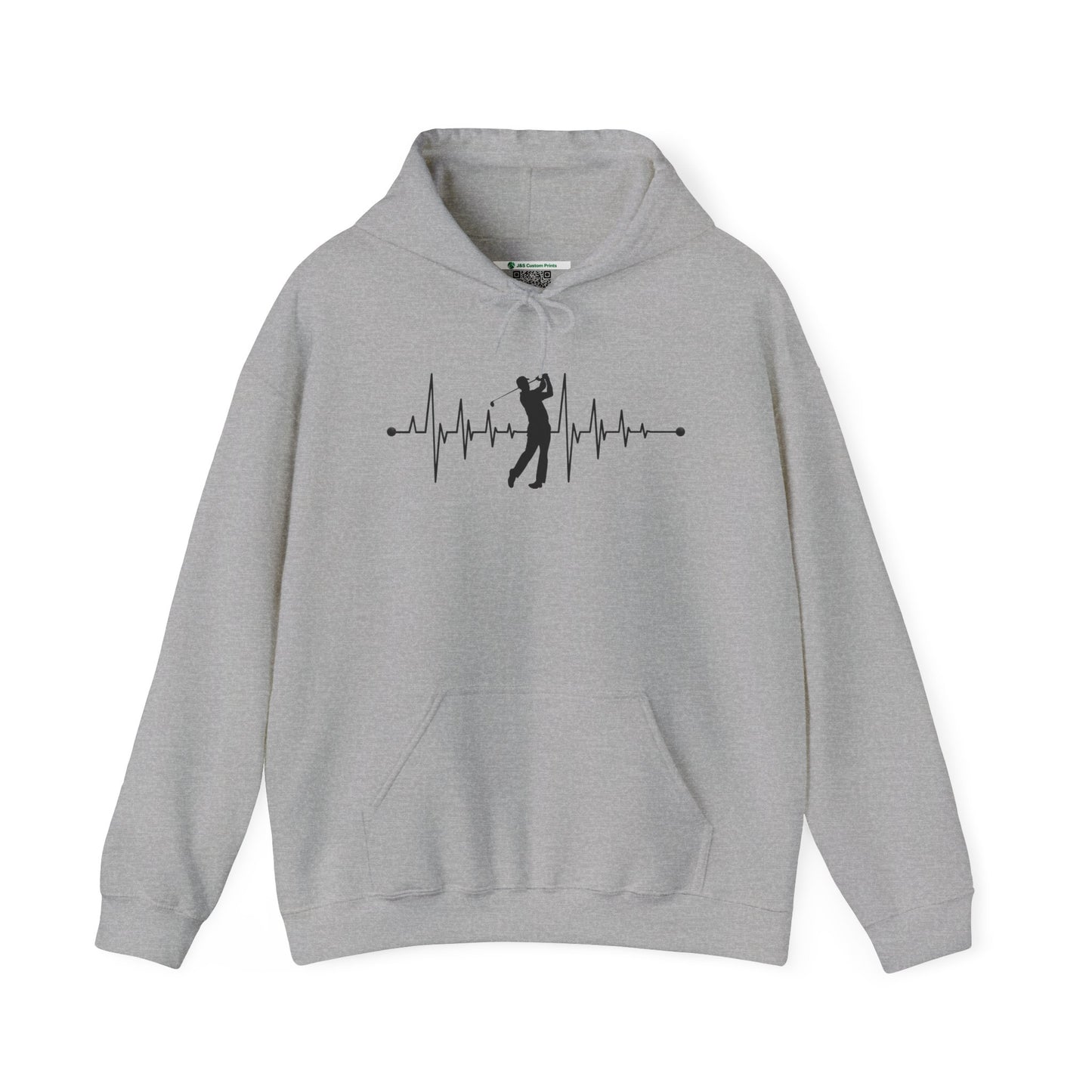 Golf Heartbeat (Adult Unisex Hooded Sweatshirt)