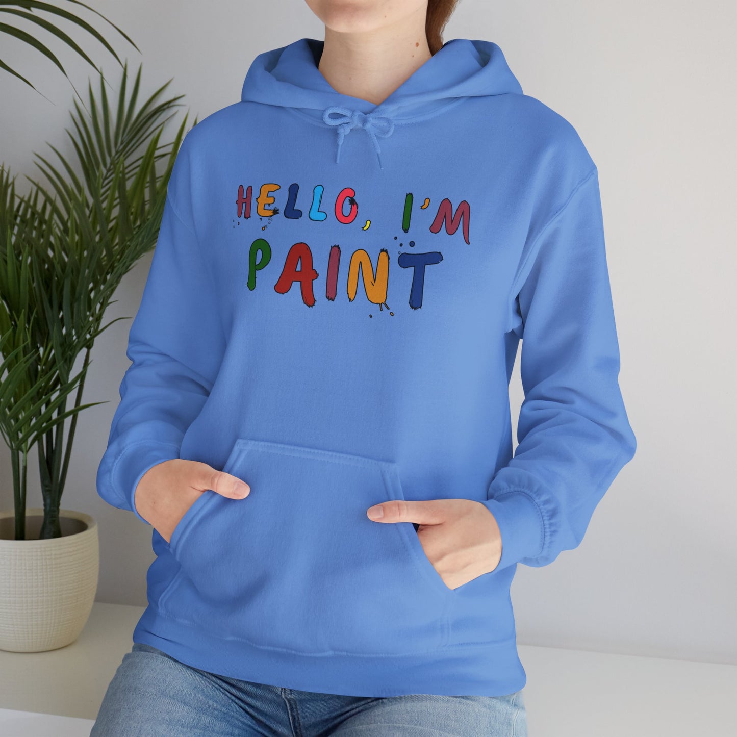 Matching Couple's Set -- Hello, I'm Paint (Adult Unisex Hooded Sweatshirt)