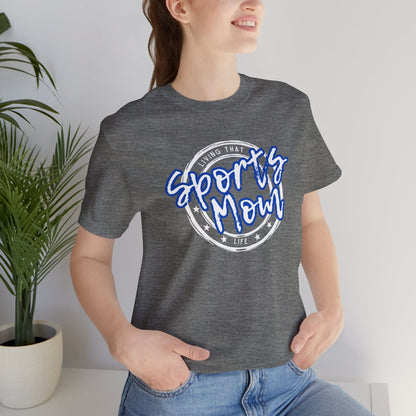 Sports Mom -- Blue Font (Adult Unisex Tee)