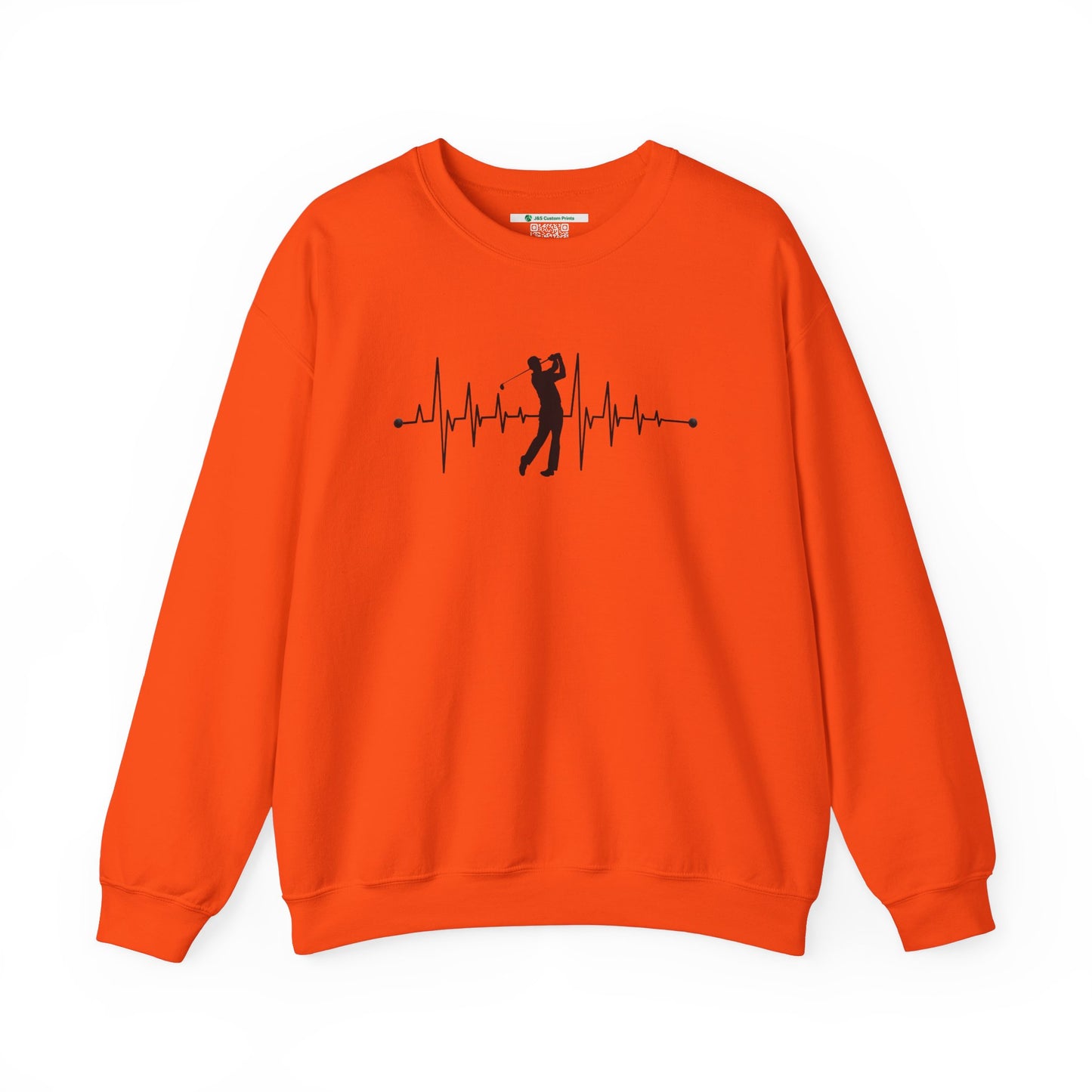 Golf Heartbeat (Adult Unisex Crewneck Sweatshirt)