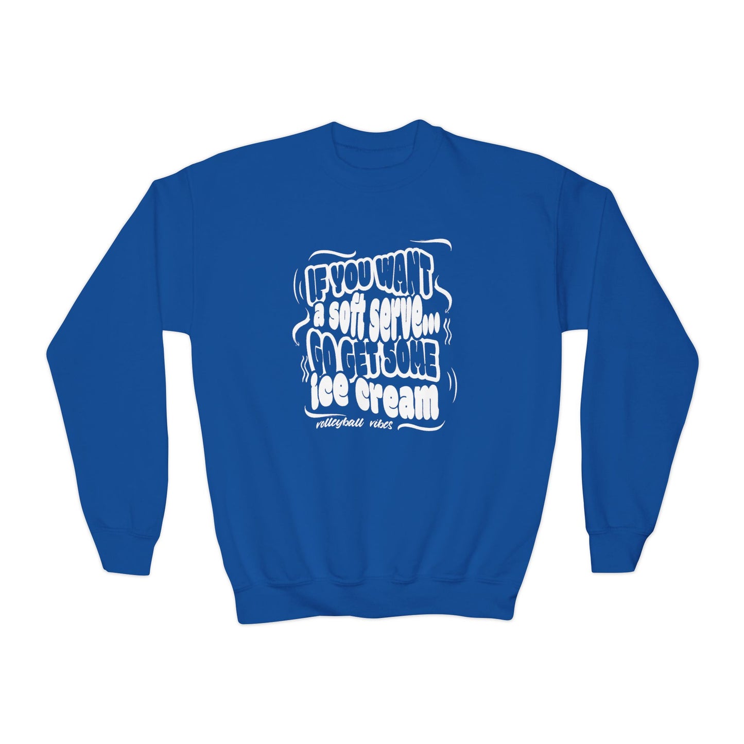 Volleyball Soft Serve (Youth Unisex Crewneck Sweatshirt)