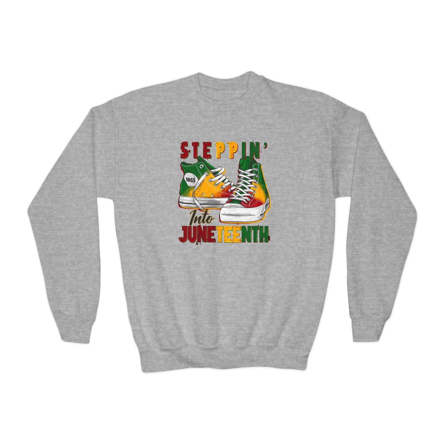 Steppin' Into Juneteenth (Youth Unisex Crewneck Sweatshirt)