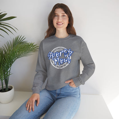 Sports Mom -- Blue Font (Adult Unisex Crewneck Sweatshirt)