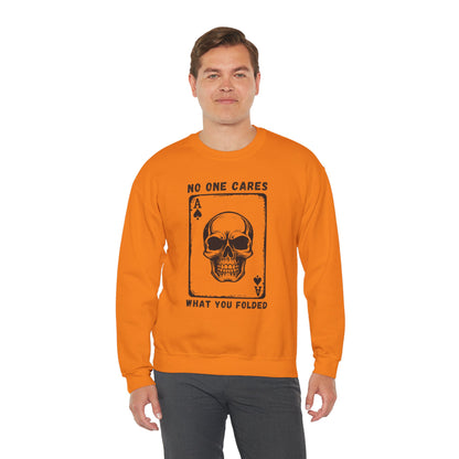 No One Cares What You Folded (Adult Unisex Crewneck Sweatshirt)