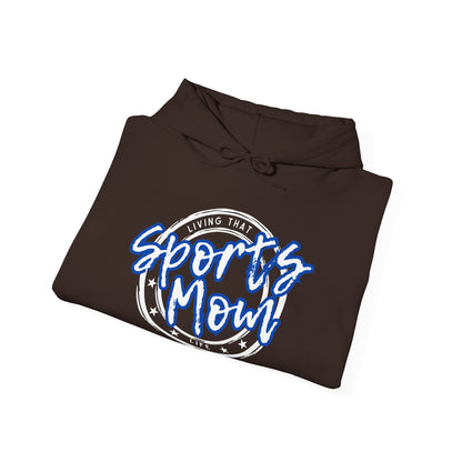 Sports Mom -- Blue Font (Adult Unisex Hooded Sweatshirt)
