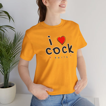 I Love Cocktails -- Playful Font (Adult Unisex Tee)
