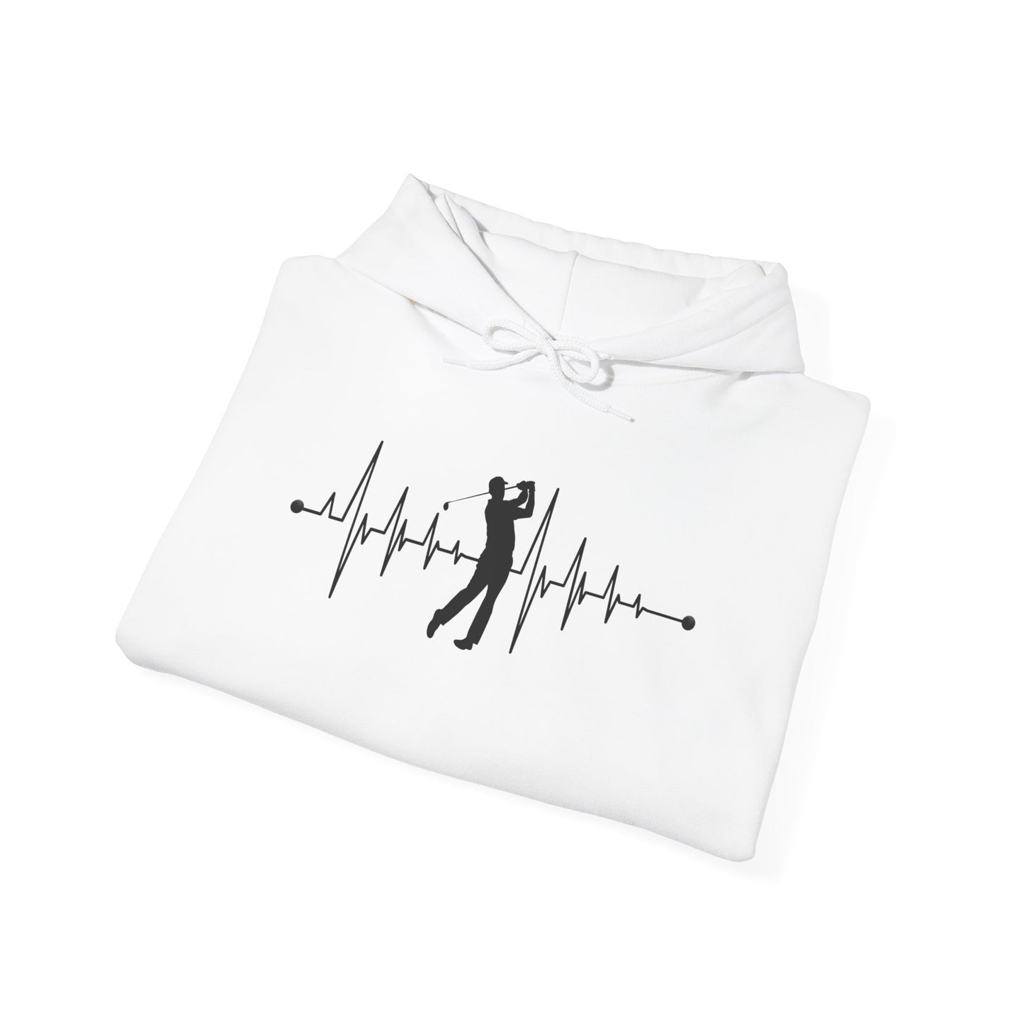Golf Heartbeat (Adult Unisex Hooded Sweatshirt)