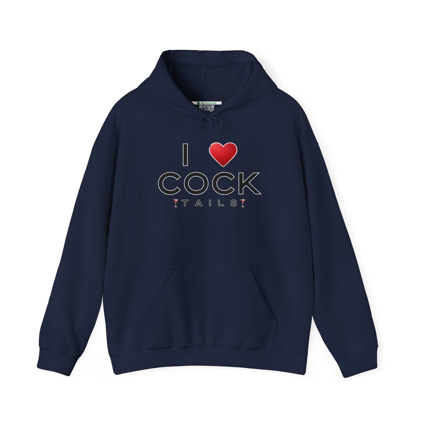 I Love Cocktails -- Simple Font (Adult Unisex Hooded Sweatshirt)