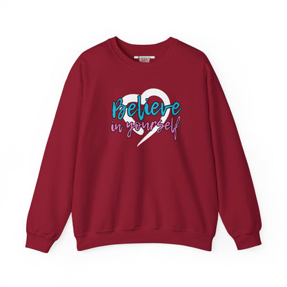 Believe In Yourself -- Blue/Pink (Adult Unisex Crewneck Sweatshirt)