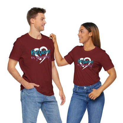 Believe In Yourself -- Pink/Blue (Adult Unisex Tee)