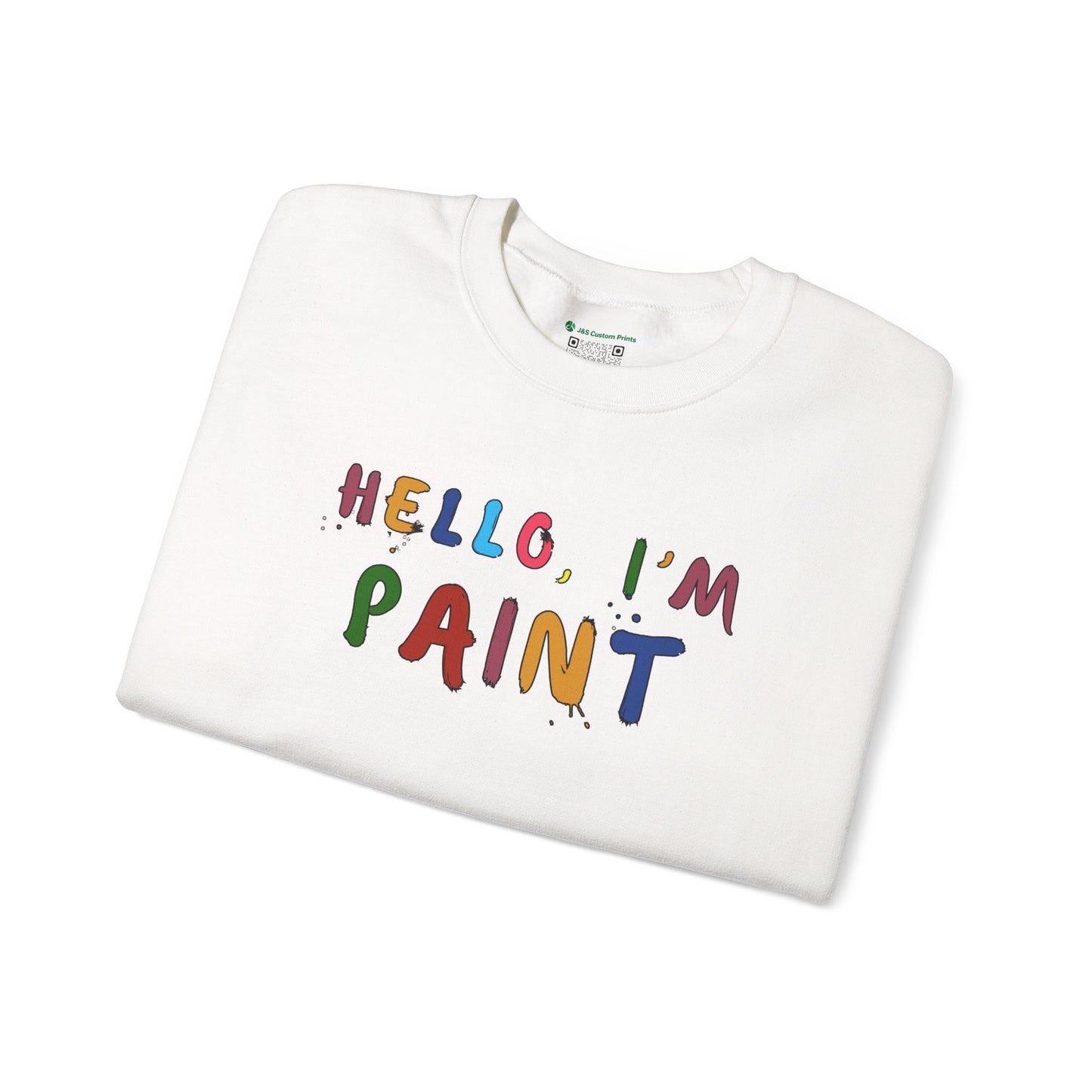Matching Couple's Set -- Hello, I'm Paint (Adult Unisex Crewneck Sweatshirt)