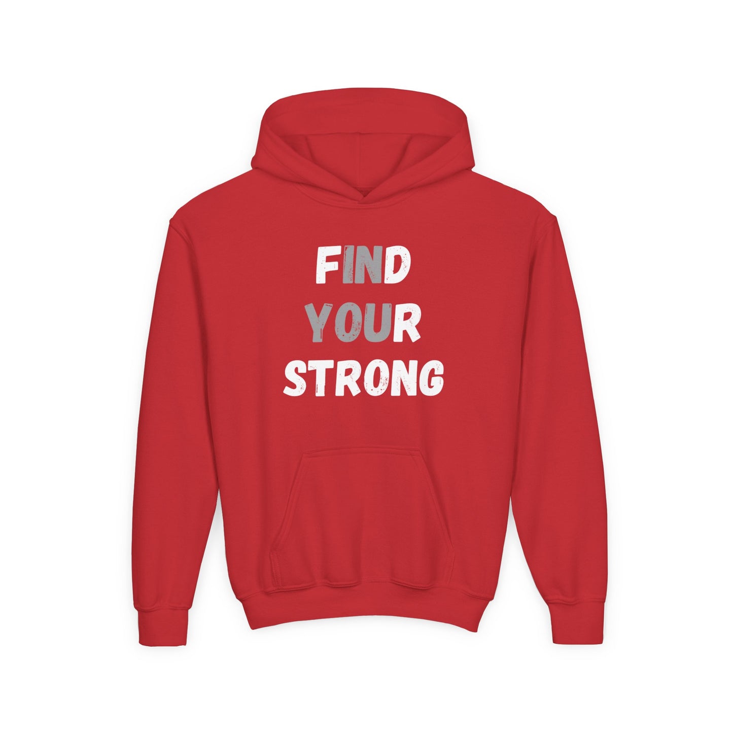 Find Your Strong -- Simple Design (Youth Unisex Hooded Sweatshirt)