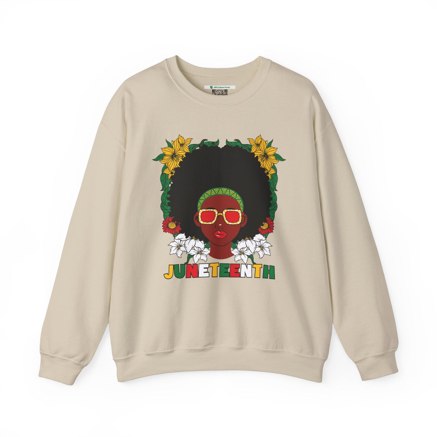Juneteenth -- Afrocentric Design (Adult Unisex Crewneck Sweatshirt)