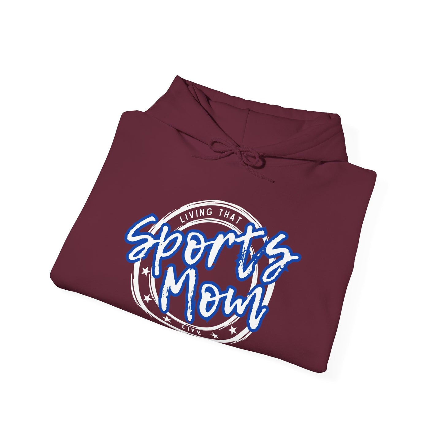 Sports Mom -- Blue Font (Adult Unisex Hooded Sweatshirt)