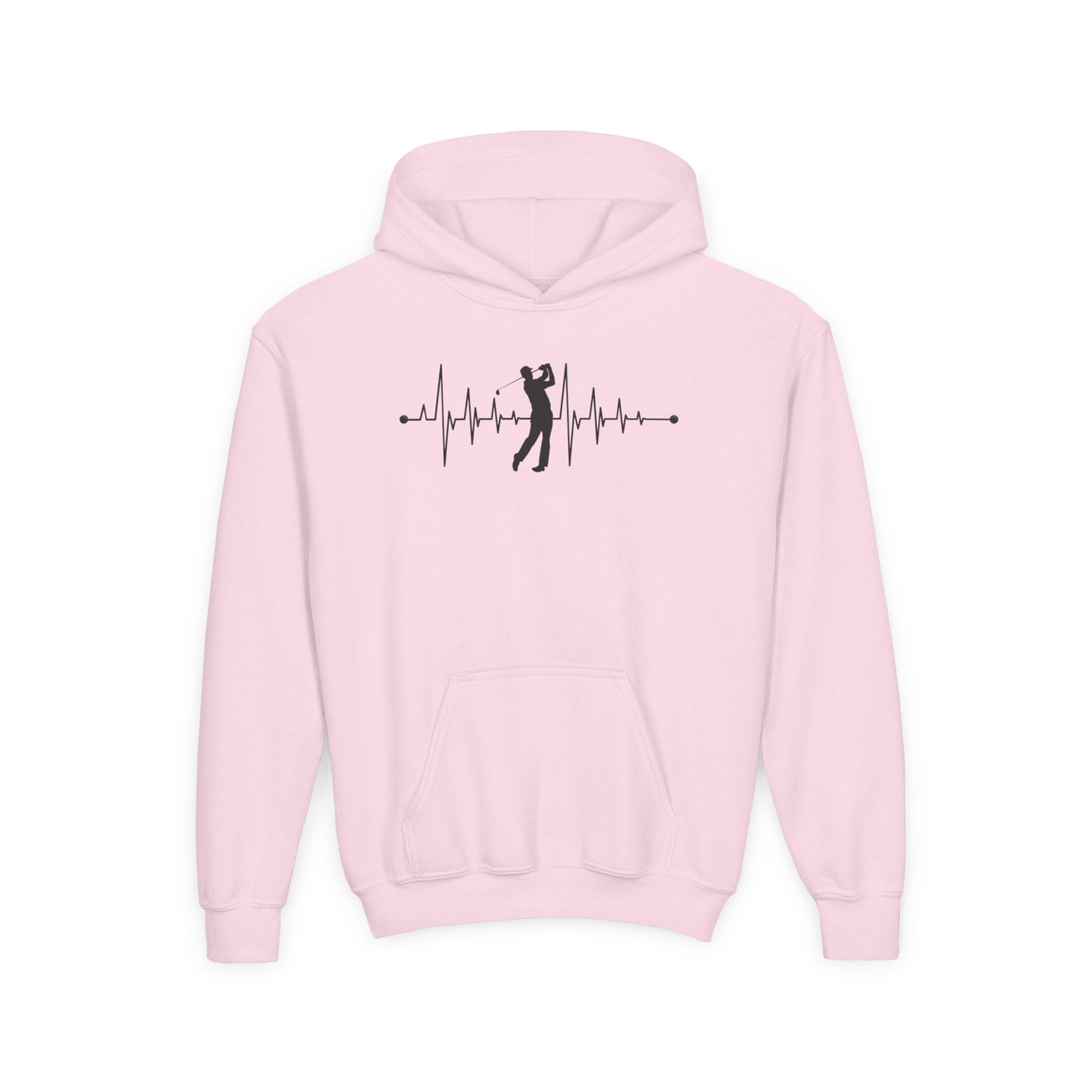 Golf Heartbeat (Youth Unisex Hooded Sweatshirt)