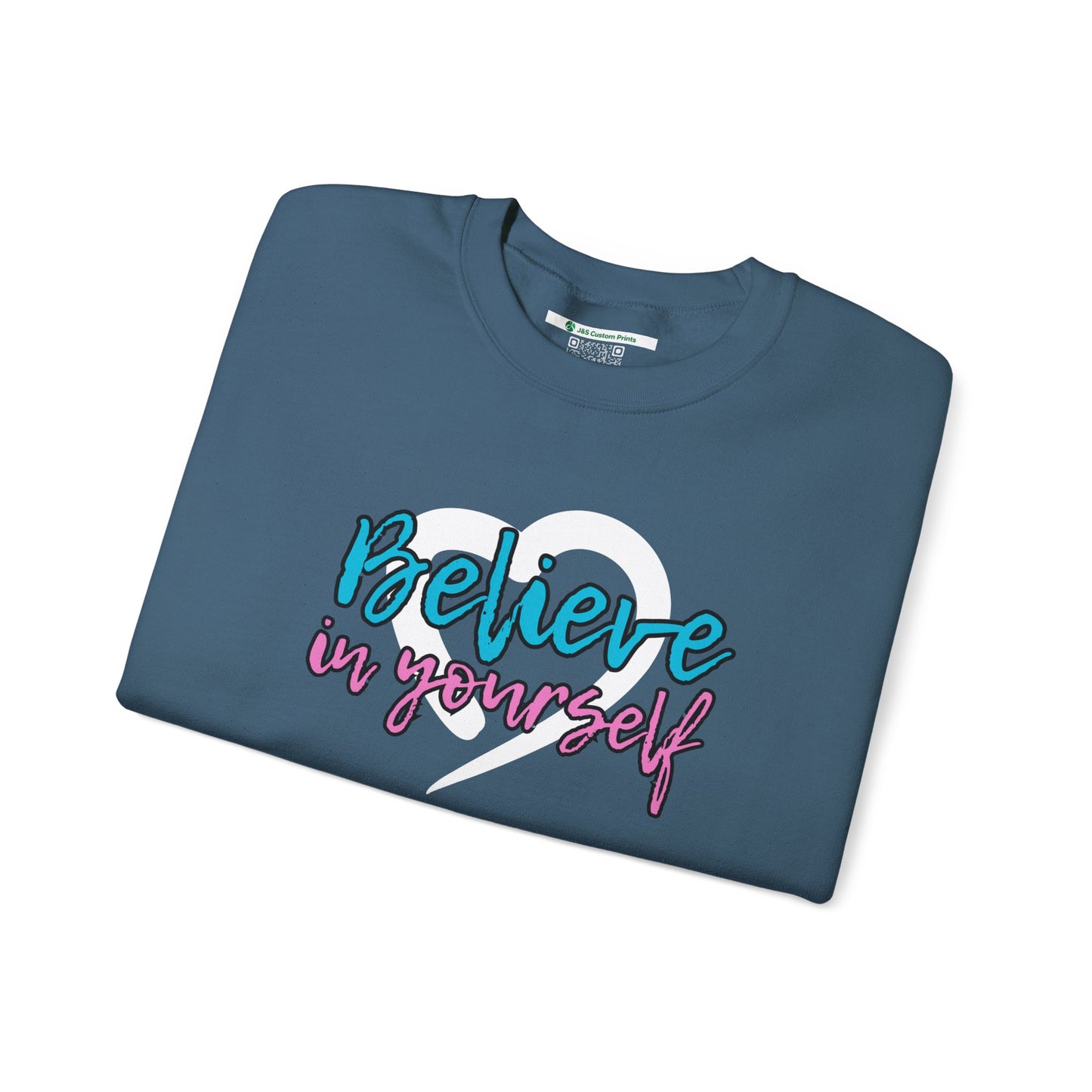 Believe In Yourself -- Blue/Pink (Adult Unisex Crewneck Sweatshirt)