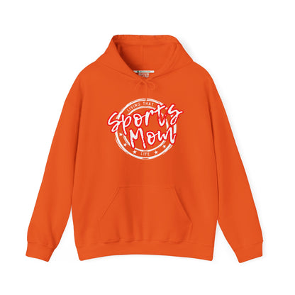 Sports Mom -- Red Font (Adult Unisex Hooded Sweatshirt)