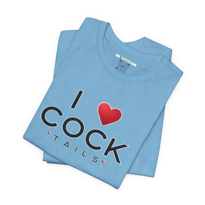 I Love Cocktails -- Simple Font (Adult Unisex Tee)