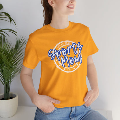 Sports Mom -- Blue Font (Adult Unisex Tee)