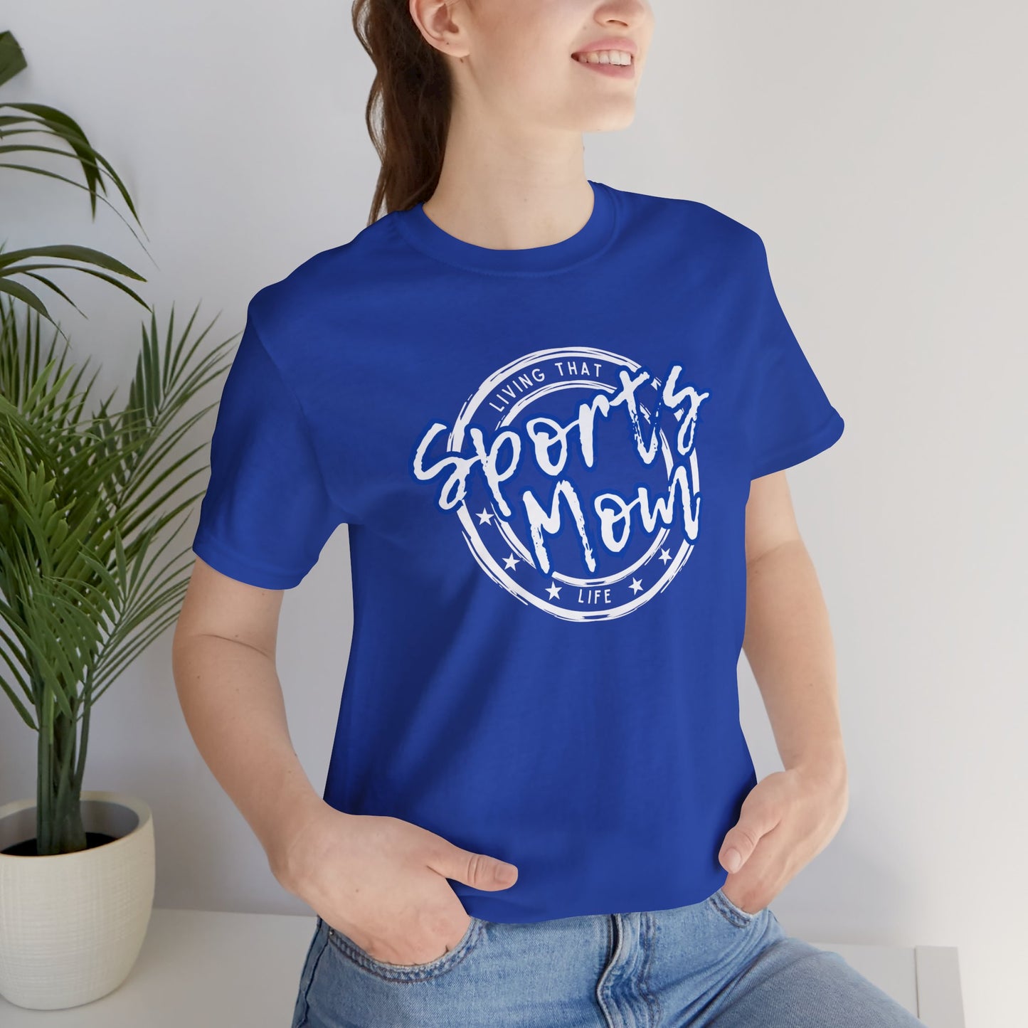 Sports Mom -- Blue Font (Adult Unisex Tee)