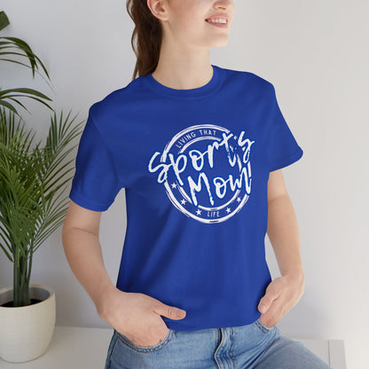 Sports Mom -- Blue Font (Adult Unisex Tee)