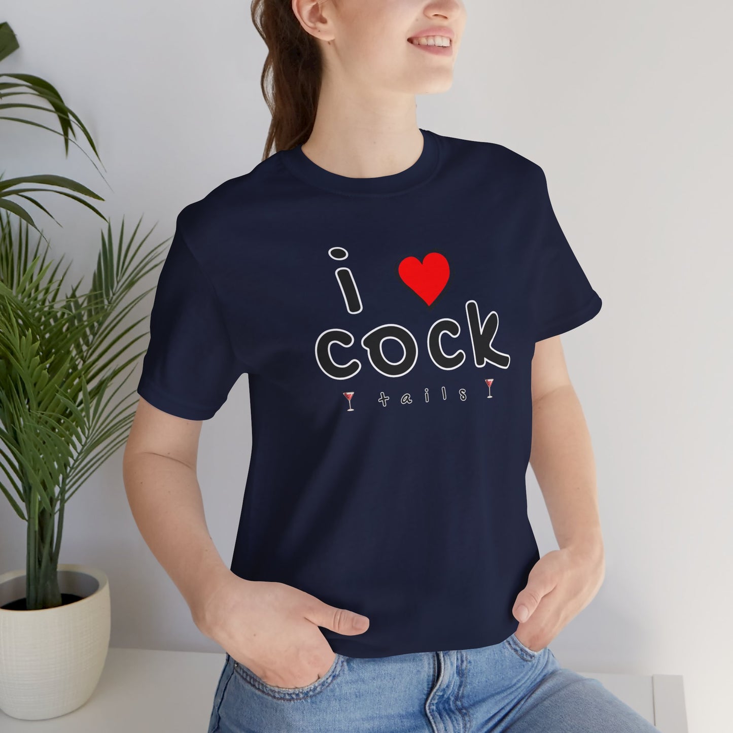 I Love Cocktails -- Playful Font (Adult Unisex Tee)
