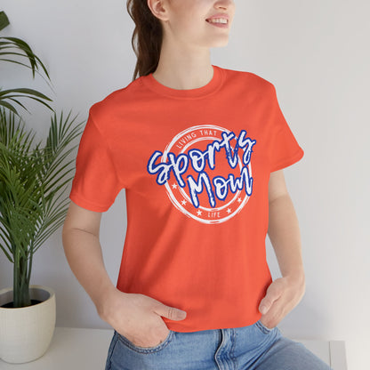 Sports Mom -- Blue Font (Adult Unisex Tee)