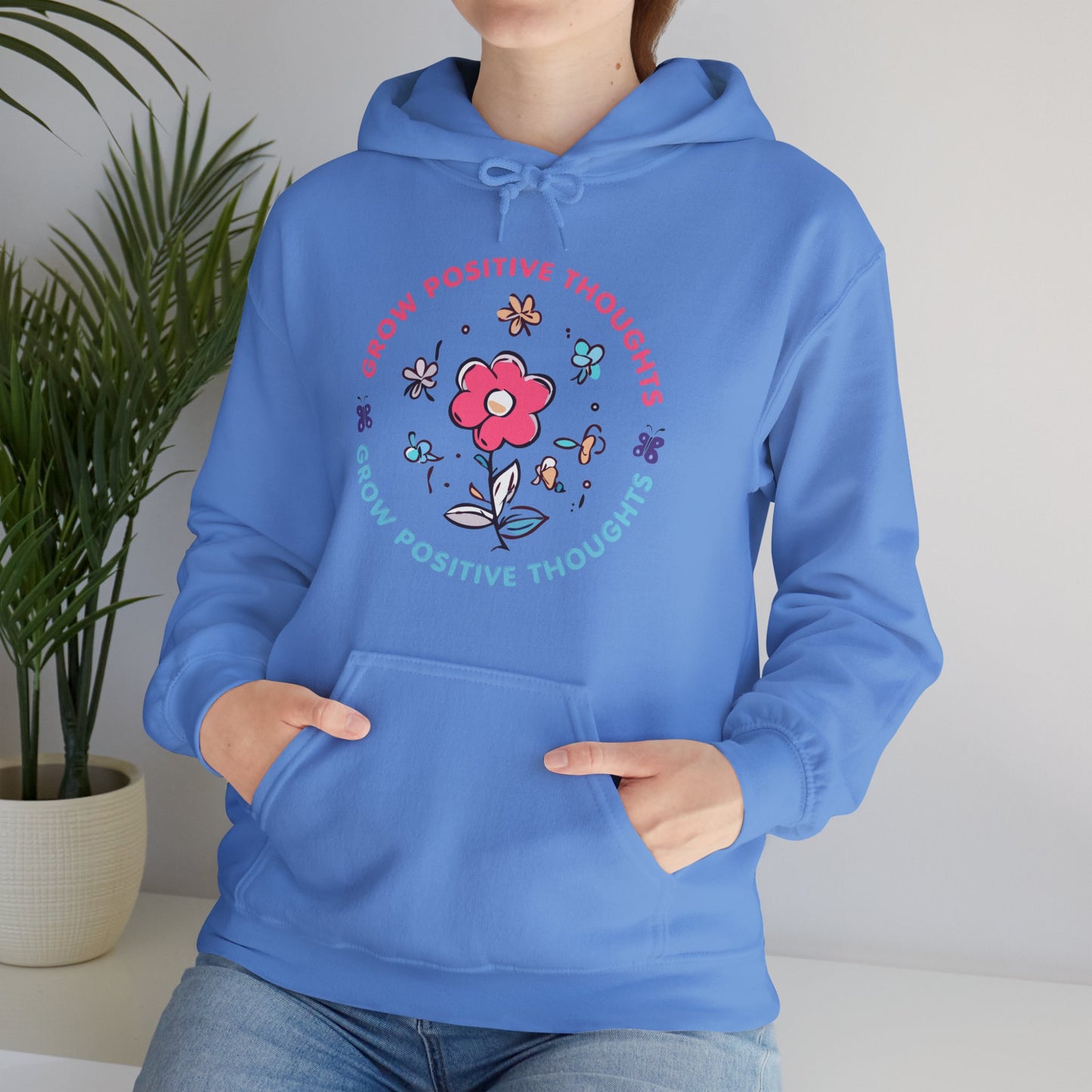 Grow Positive Thoughts (Adult Unisex Hooded Sweatshirt)