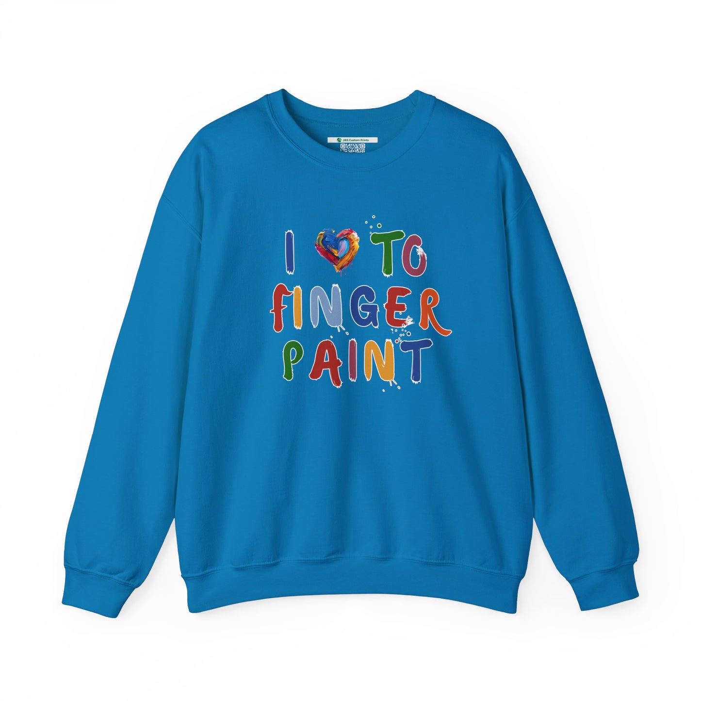 Matching Couple's Set -- I Love to Fingerpaint (Adult Unisex Crewneck Sweatshirt)