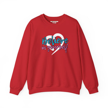 Believe In Yourself -- Blue/Pink (Adult Unisex Crewneck Sweatshirt)
