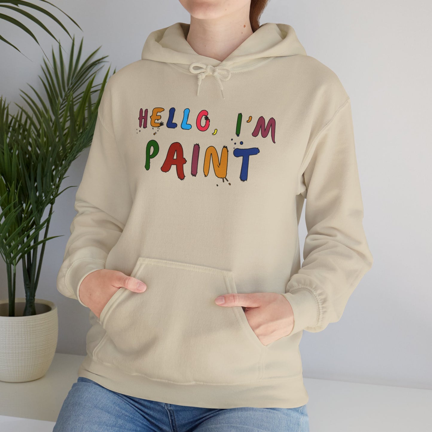 Matching Couple's Set -- Hello, I'm Paint (Adult Unisex Hooded Sweatshirt)