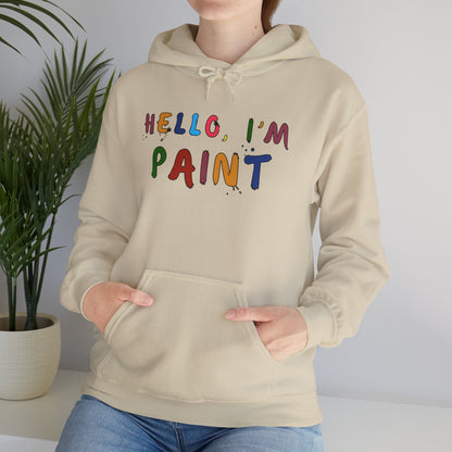 Matching Couple's Set -- Hello, I'm Paint (Adult Unisex Hooded Sweatshirt)