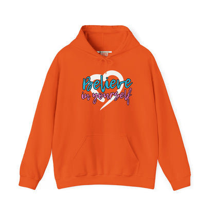 Believe In Yourself -- Blue/Pink (Adult Unisex Hooded Sweatshirt)