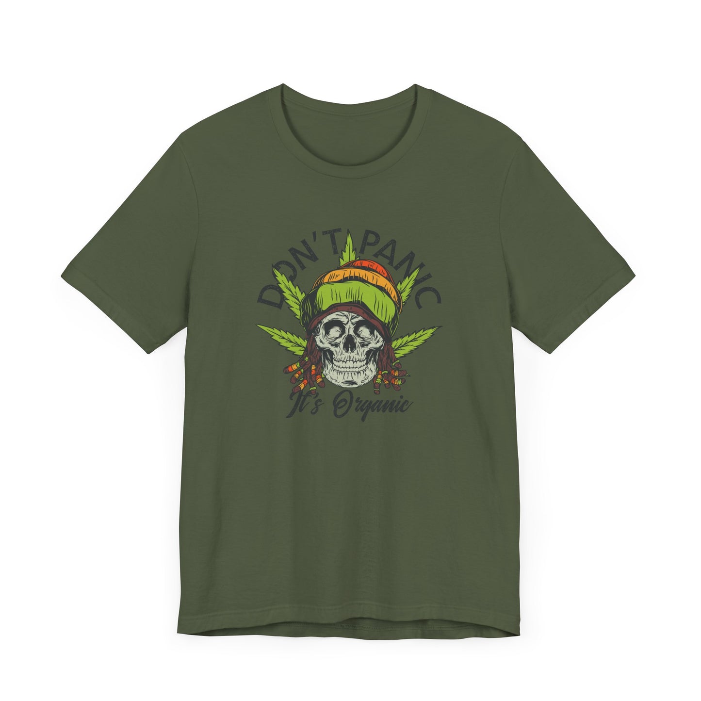 Cannabis -- Don't Panic It's Organic (Adult Unisex Tee)
