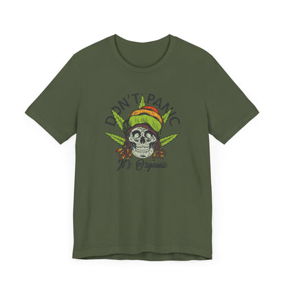 Cannabis -- Don't Panic It's Organic (Adult Unisex Tee)