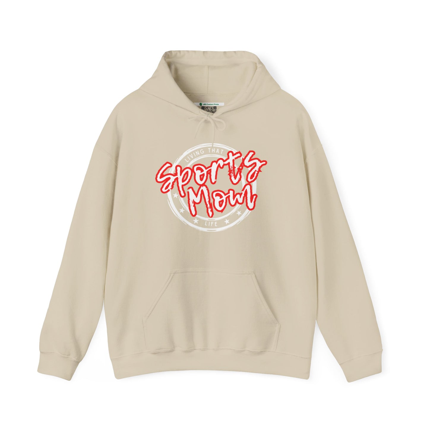 Sports Mom -- Red Font (Adult Unisex Hooded Sweatshirt)