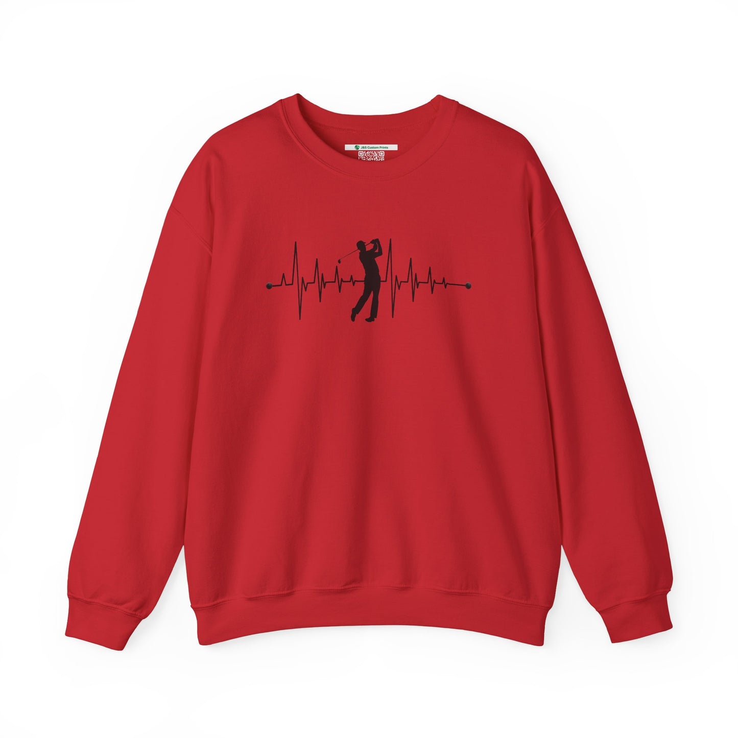 Golf Heartbeat (Adult Unisex Crewneck Sweatshirt)