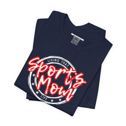 Sports Mom -- Red Font (Adult Unisex Tee)