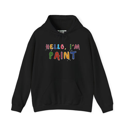 Matching Couple's Set -- Hello, I'm Paint (Adult Unisex Hooded Sweatshirt)