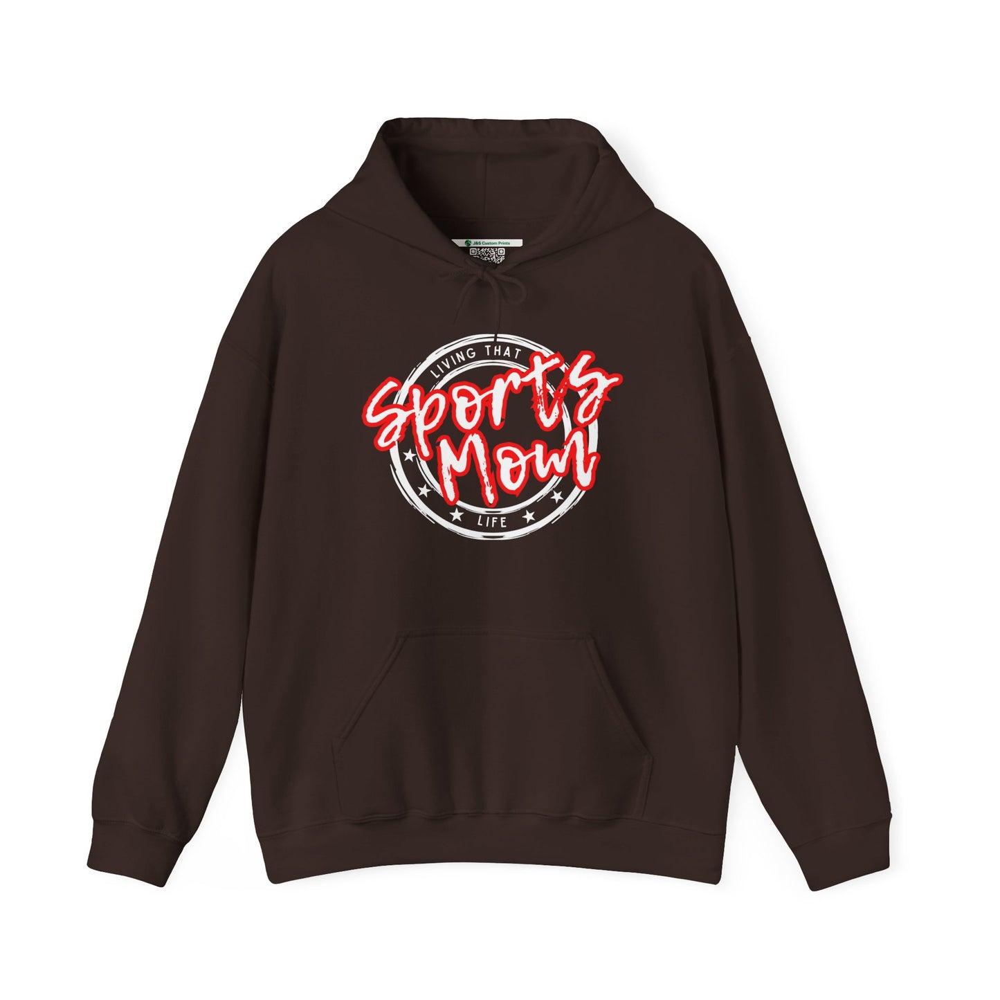 Sports Mom -- Red Font (Adult Unisex Hooded Sweatshirt)