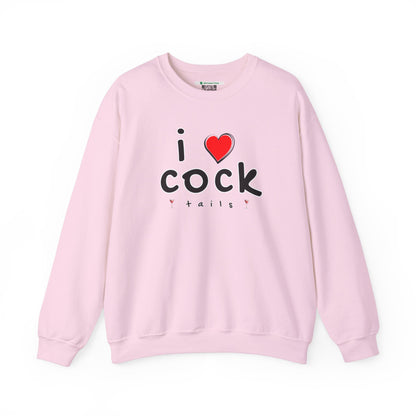 I Love Cocktails -- Playful Font (Adult Unisex Crewneck Sweatshirt)