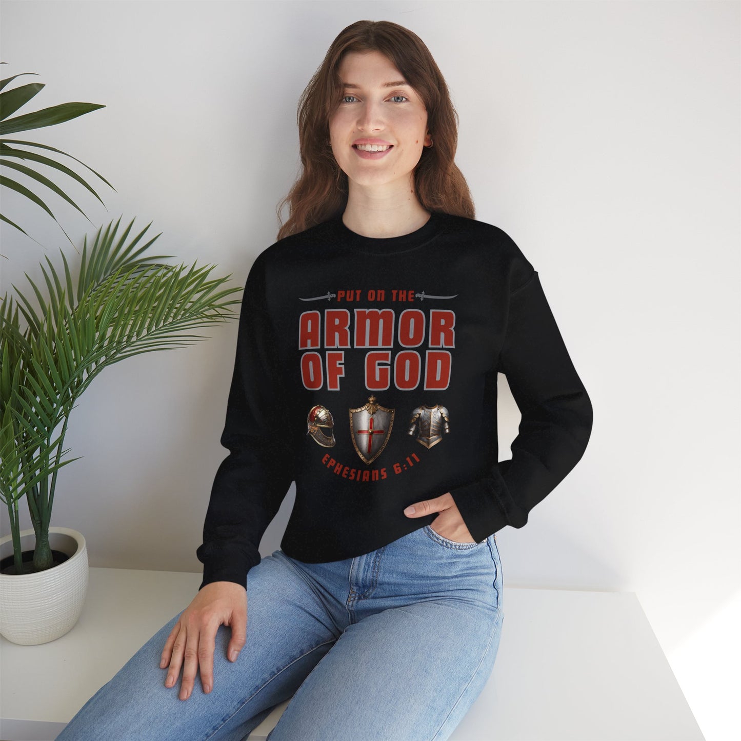 Armor Of God (Adult Unisex Crewneck Sweatshirt)