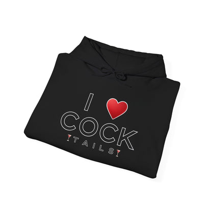 I Love Cocktails -- Simple Font (Adult Unisex Hooded Sweatshirt)