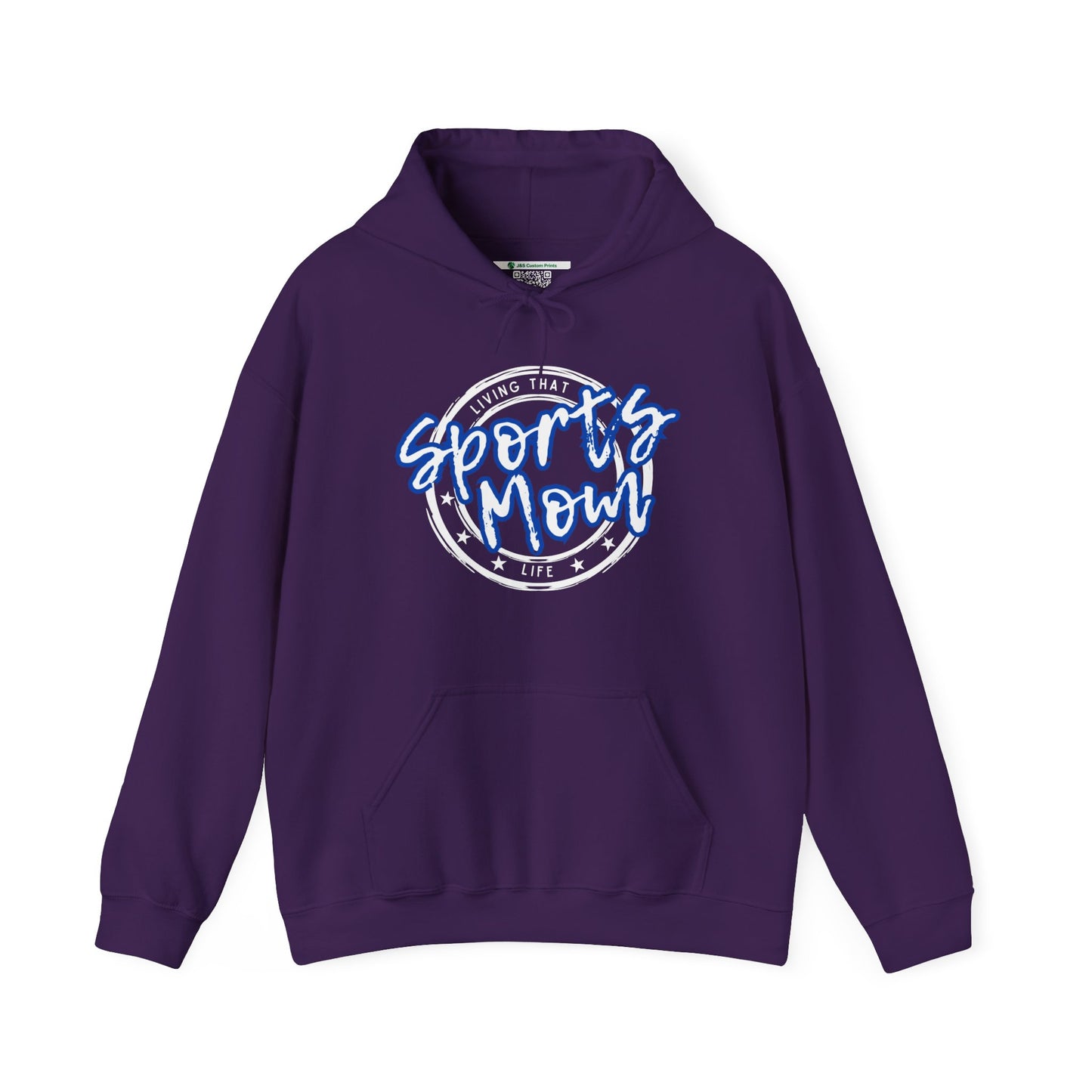 Sports Mom -- Blue Font (Adult Unisex Hooded Sweatshirt)