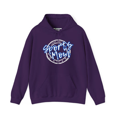 Sports Mom -- Blue Font (Adult Unisex Hooded Sweatshirt)