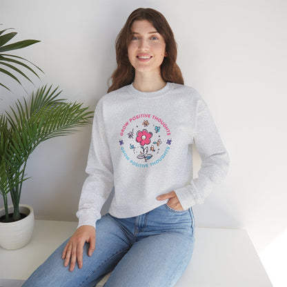 Grow Positive Thoughts Crewneck Sweatshirt - Unisex Heavy Blend