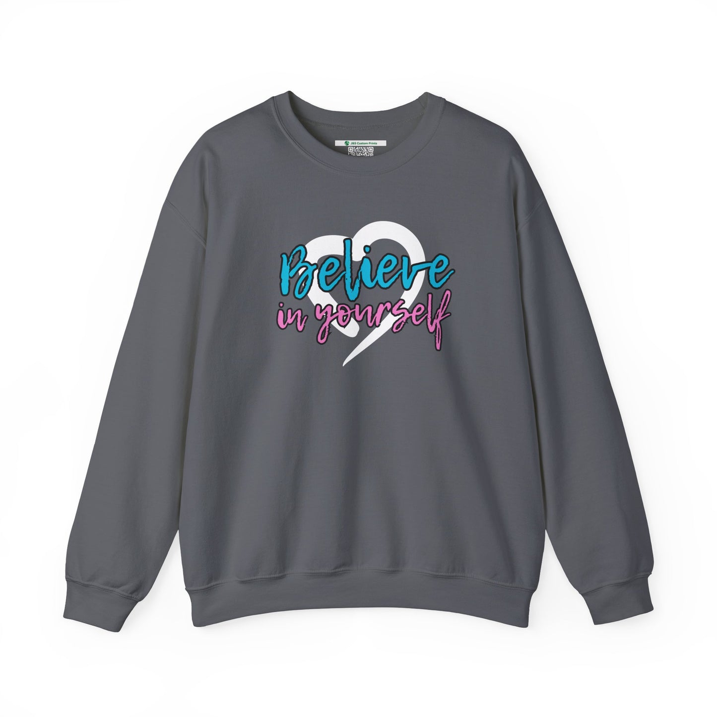 Believe In Yourself -- Blue/Pink (Adult Unisex Crewneck Sweatshirt)
